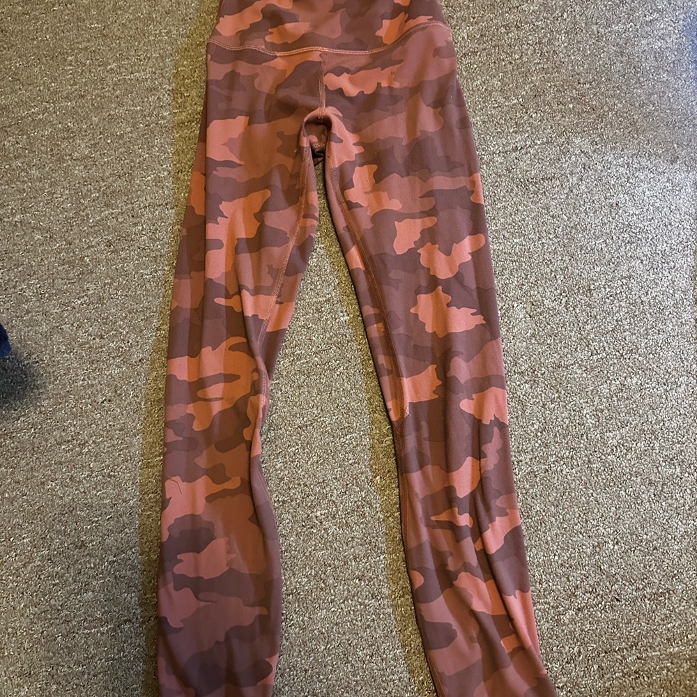 lululemon athletica Camouflage Leggings - Orange and Brown